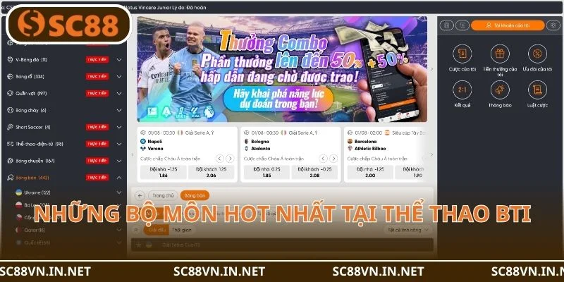 03 bộ môn hot nhất mà bạn không thể bỏ lỡ tại Thể Thao BTI.