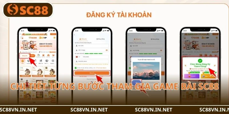 Chi tiết từng bước tham gia trải nghiệm Game bài SC88.