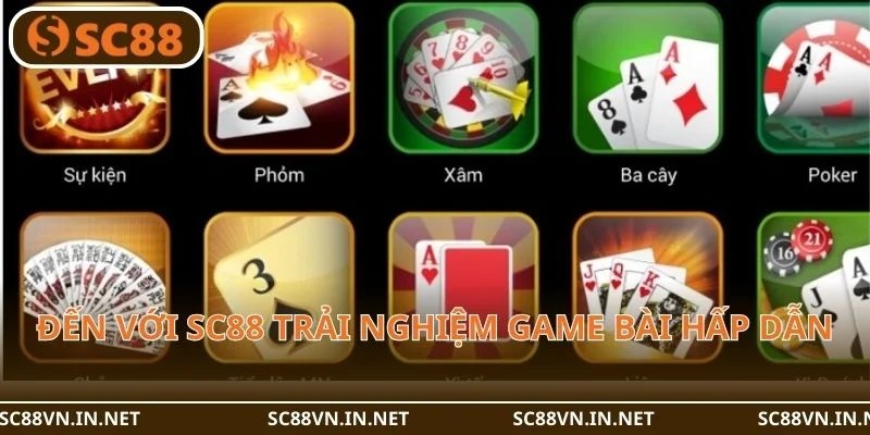 Đến với SC88 trải nghiệm game bài hấp dẫn.