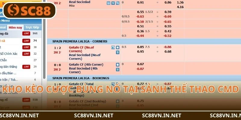 Kho kèo cược bùng nổ tại sảnh thể thao CMD.