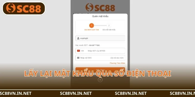 Có thể lấy lại mật khẩu thông qua số điện thoại chính chủ