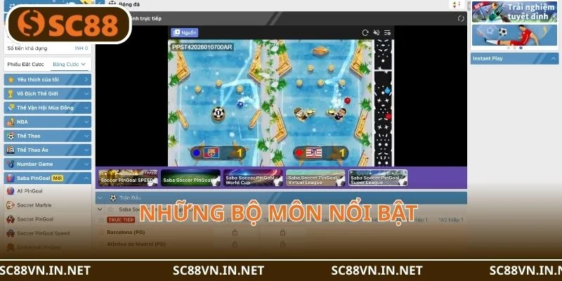 Những bộ môn nổi bật tại sảnh thể thao IM SC88.