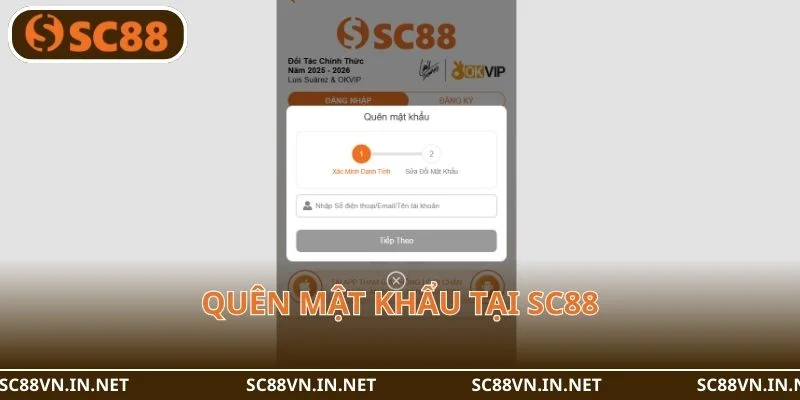 Lỗi quên mật khẩu truy cập app SC88 rất thường gặp