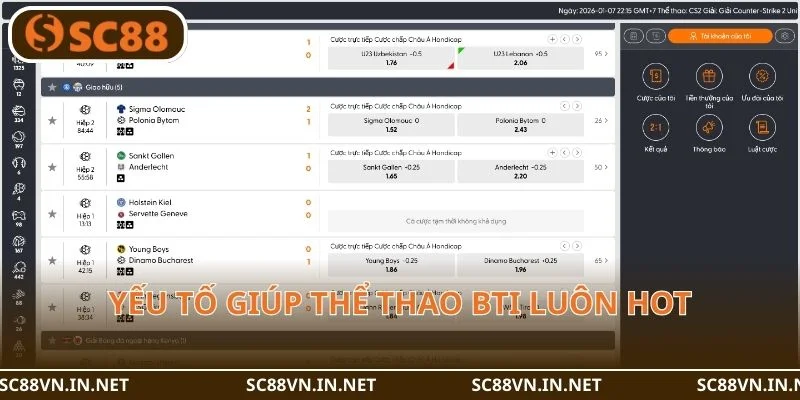 Những yếu tố giúp Thể Thao BTI luôn được ưa chuộng.